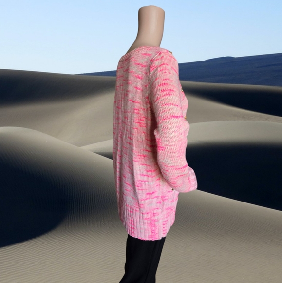 Tristan Women's Bubblegum Pink Gemstone Embellished Wool/Mohair Knit Sweater - Picture 8 of 16